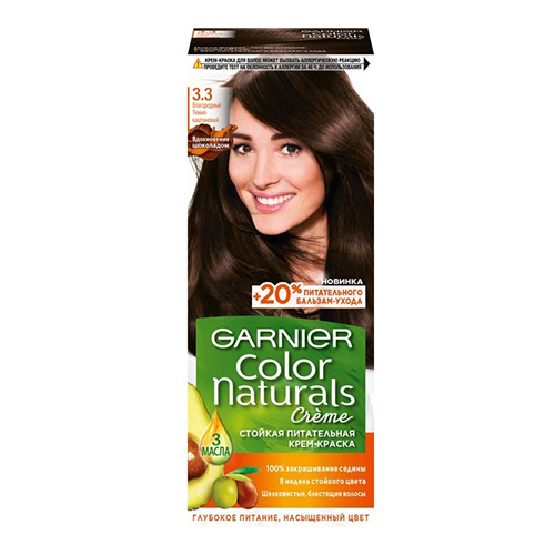 Garnier Color Naturals Creme Hair Color - 3.3 Brown Dark Chocolate