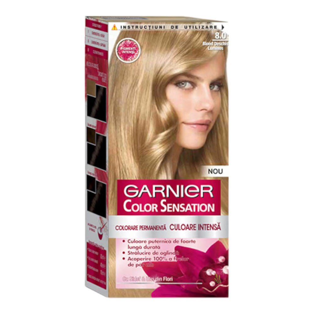 Garnier Color Sensation Hair Color Cream - 8.0 Luminous Light Blond