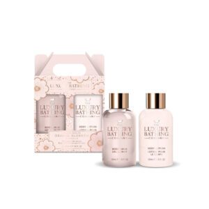 The Luxury Bathing Creme Brulee, Orange Blossom & Vanilla, Body Glow Duo Gift Set 2 pcs