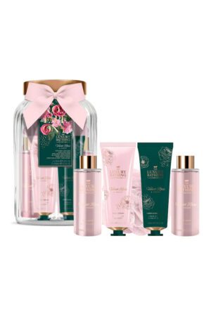 The Luxury Bathing Peony, Peach & Raspberry, Pure Indulgence Gift Set 4 pcs