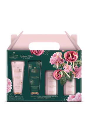 The Luxury Bathing Velvet Rose & Peony, Weekend Escape Gift Set 4 pcs