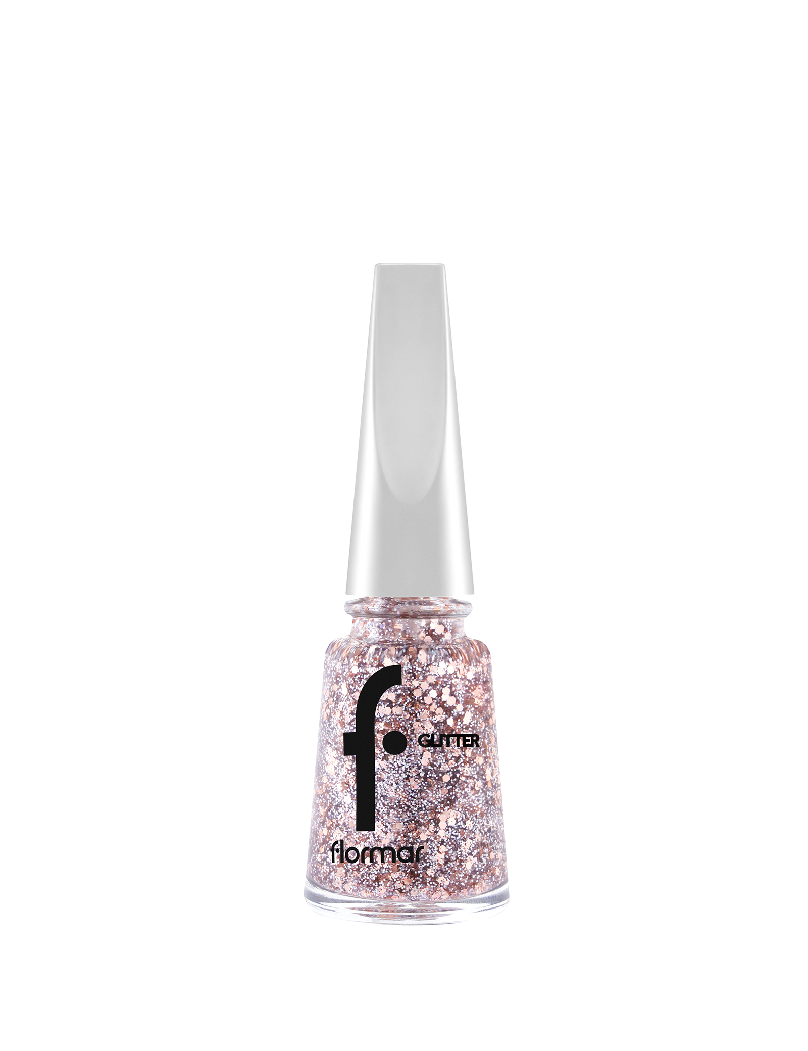 Flormar Nail Enamel Glitter - GL02 Pink Silver