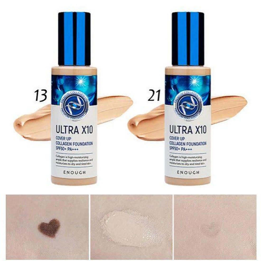 ENOUGH Ultra X10 cover up Collagen foundation 100ml - Nr.21