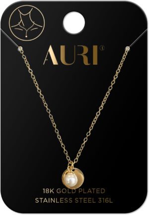 AURI Necklace With Pearl And Plaque