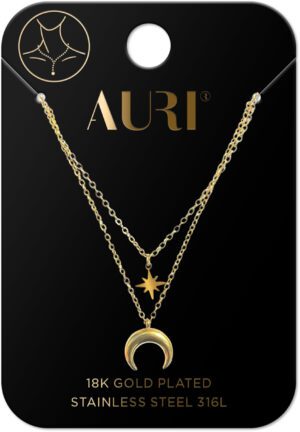 AURI Necklace Star And Crescent