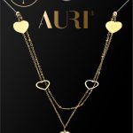 AURI Doublenecklace Beads And 5 Hearts