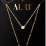 AURI Double Necklace With Zircon And Heart