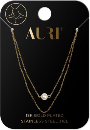 AURI Double Necklace With Pearl