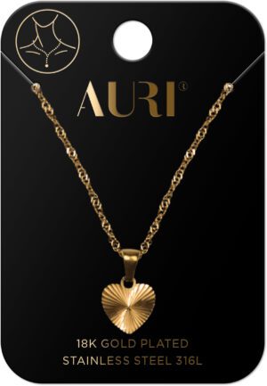 AURI Necklace Ribbed Heart