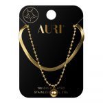 AURI Necklace Double Snkae Chain With A Ball