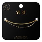 AURI Double Layer Bracelet Ball Charms And Herringbone Chain