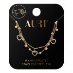 AURI Double Heart And Ball Bracelet