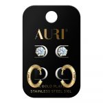 AURI Earrings Set Small Hoops And Zirconia Pins
