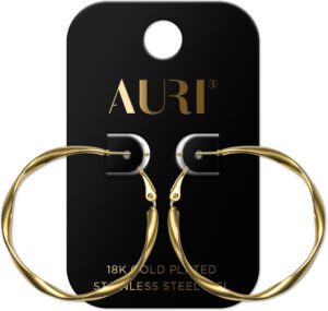 AURI Large Twisted Circle Earrings