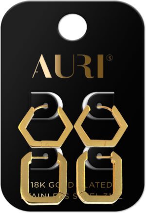 AURI Earrings Set Rectangles And Pentagons