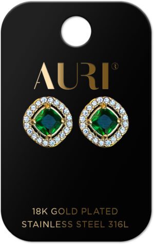 AURI Earrings Green Stone Zirconia