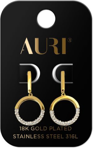 AURI Hanging Hoop Earrings With Zirconia