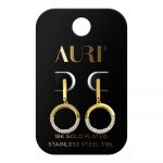 AURI Hanging Hoop Earrings With Zirconia