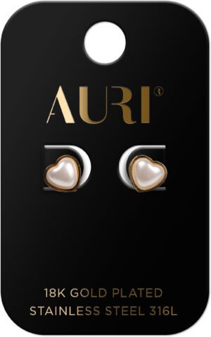 AURI Pearl Heart Stud Earrings