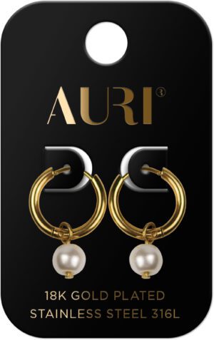 AURI Hoop Earrings With Pearl