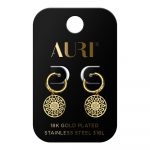AURI Hanging Earrings With Openwork Rosettes With Zircons