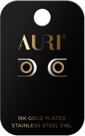 AURI Black Hoop Stud Earrings