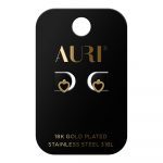 AURI Heart Stud Earrings With Braid