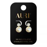 AURI Pearl Stud Earrings With Cubic Zirconia