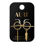 AURI Boho Feather Hanging Earrings