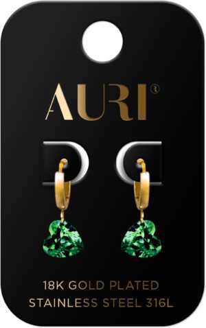 AURI Heart-Shaped Hanging Earrings