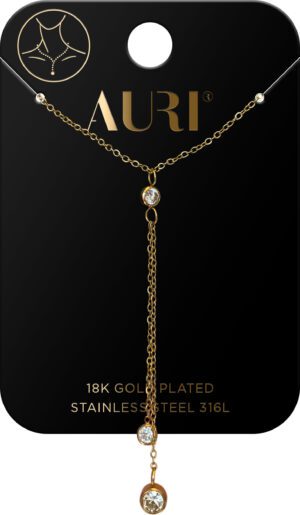 AURI Tie Necklace 3 Zircons